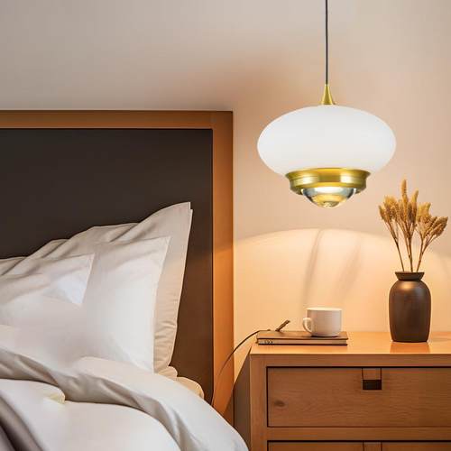 卧室床头悬屏浮吊灯极端轻奢欧式可升降834小吊灯简高风吧台吊绳