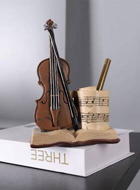 复小琴摆件创意笔酒筒书桌个性笔筒书古SS713571房办公室书提柜柜