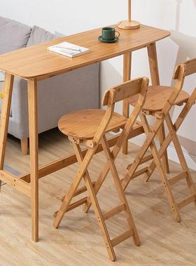 小脚吧台桌家用小户型高条长桌子实客DXY厅隔断木阳台靠窗桌简约