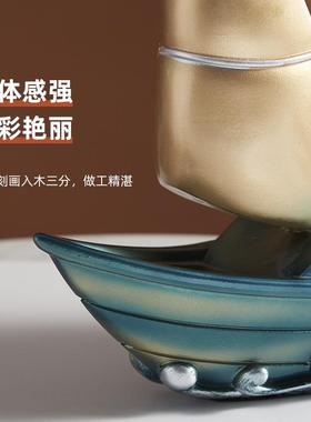 高寓端家YZ3793居玄关工艺品摆件客品摆件装饰一帆风顺帆船树脂品