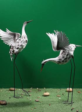 新中式鹤落大地摆件创水意户外花园庭院园林景观售仙楼tb-68813池