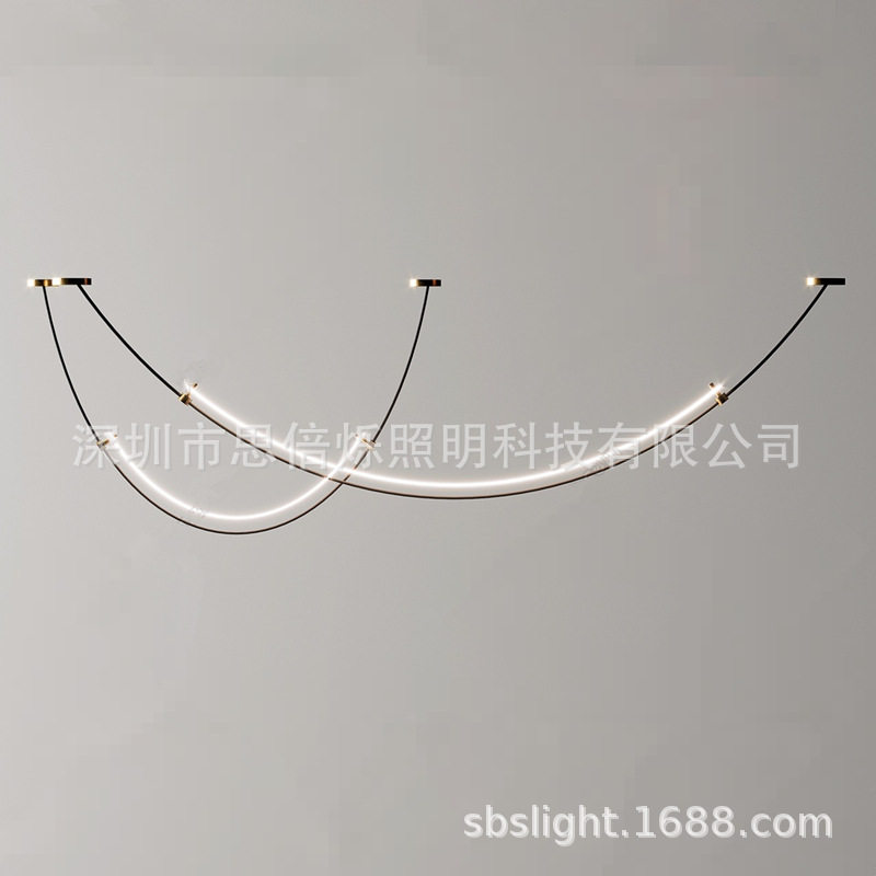 现代简约网红线条餐厅吊灯
