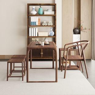 阳茶桌椅组合老榆木桌新中式 泡桌小台户型休闲FYT桌椅家茶用茶茶