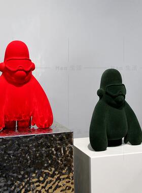 轻奢卡通仔创意眼镜猩猩儿电童房装饰公样柜板EQJ间视书房软装摆