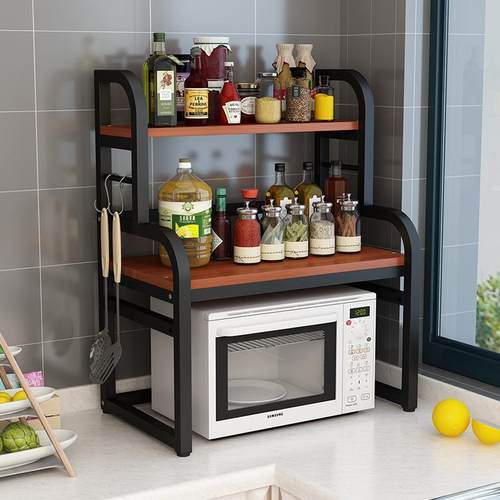 厨房置物架架台面多X--088层波炉烤箱全子家用厨房用品大调料收微