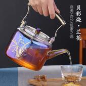 家用日式 炉玻璃煮茶器烧水大水容量沸B 25552壶炫彩过壶滤围提梁