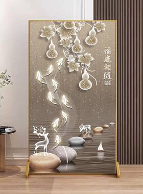 轻奢铝合金室屏LJP隔断客厅风遮挡入室户玄关卧办公酒店现代葫芦