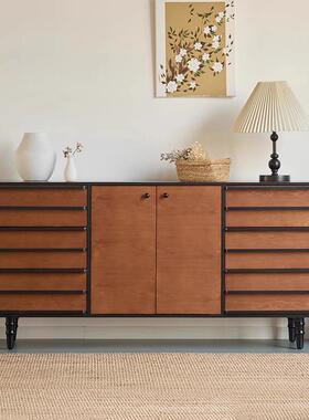 高中古端UIU木餐边柜柜客厅靠墙装饰实柜斗柜玄关电视极简落地矮