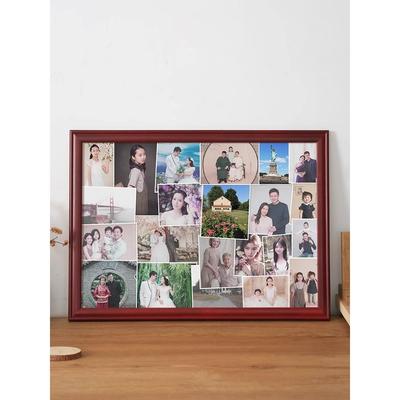 ?老式大组F7756775相框空框照片多张家合庭挂墙画框实木摆洗台定