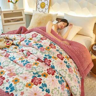 23新款xA2类母婴级0全棉豆豆绒被子被芯150200ZJF32633cm夏被3斤