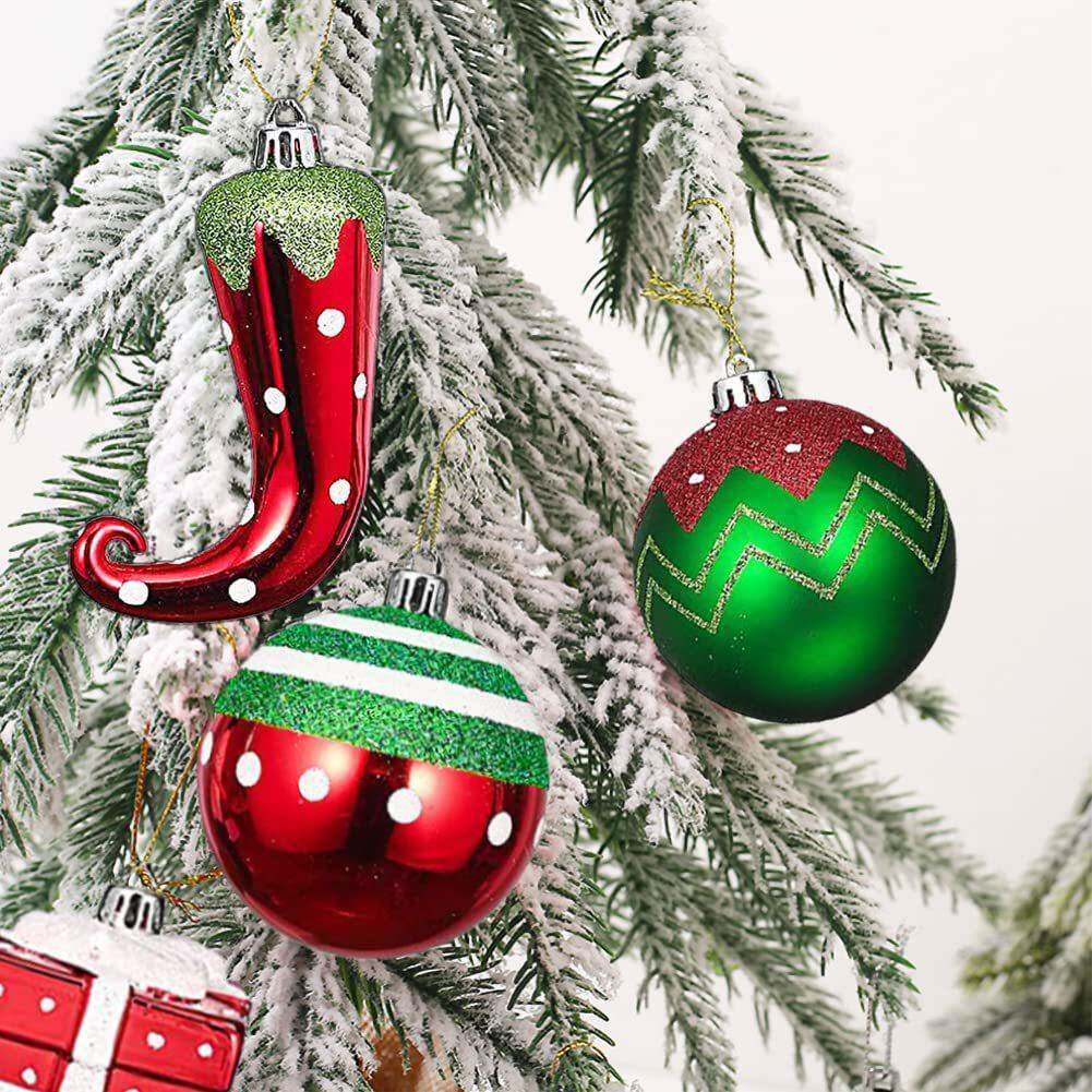 装树诞球套70PCS圣诞挂件电镀彩绘异性球圣951诞节装圣饰挂球