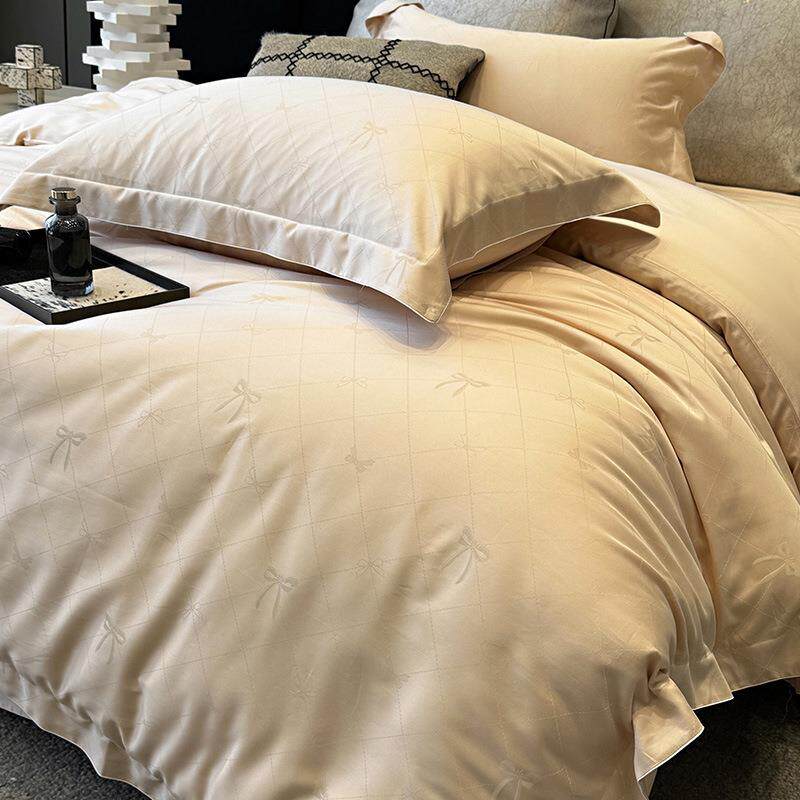 春夏天棉丝四件SLU套轻奢风花裸睡丝滑被套床单1.8m提床上用季品