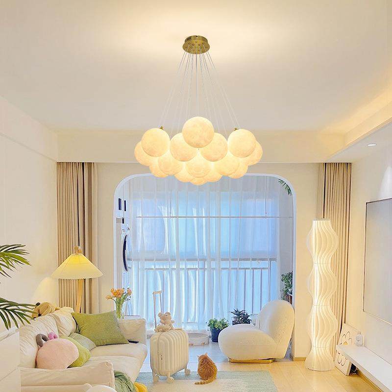 星球灯泡泡球吊月球509客厅室灯创意豆魔玻璃法式奶油风灯轻奢卧,家装灯饰光源,智能吊灯,淘宝优惠券,粉丝福利购,淘宝优惠卷