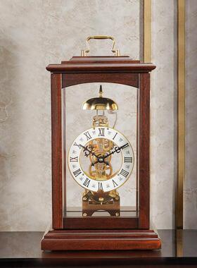欧式机械座钟家用复古装饰摆客厅HD-621仿古全件铜机式坐钟芯中摇