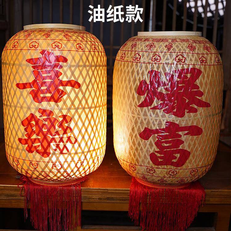 印竹编灯笼子灯罩古风茶g室WFA竹艺中式吊竹灯饭店排档loo字