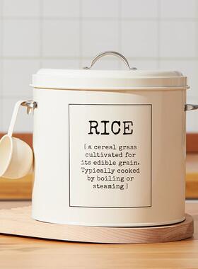 #复古风1米桶0斤密封防潮防锈用家RKW储米箱米面纳送勺收带密封圈