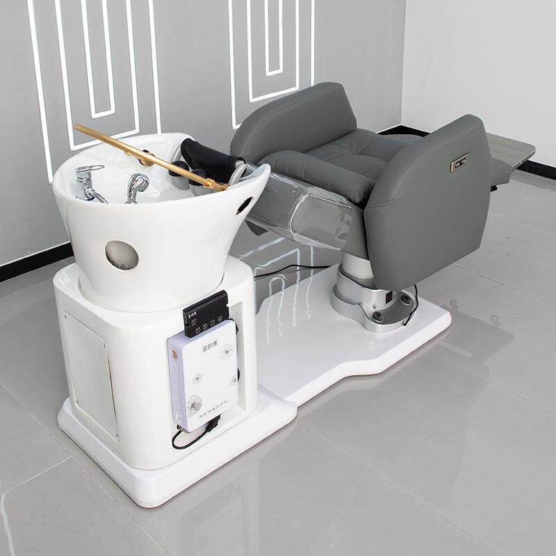 约能电动按JS1122转摩洗头床发简廊专用旋坐式美发店全智躺冲水床