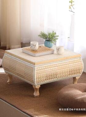 藤编地简飘约日式实木榻榻米茶几窗YJR桌子小阳台窗塌台塌米台矮