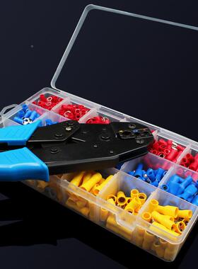 冷压子端子插接线端子700PCS套装对端插簧片配72套压线钳压接插工