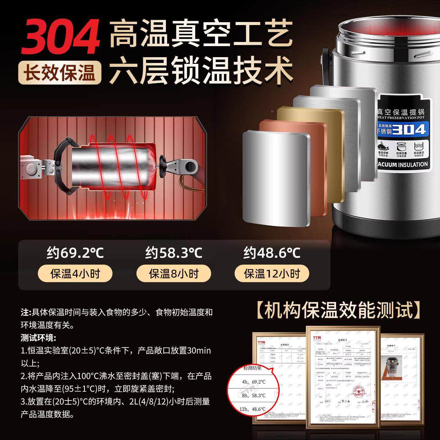 德国锈保温饭盒24小时超长生上班族大学容量真空多层钢便不17842