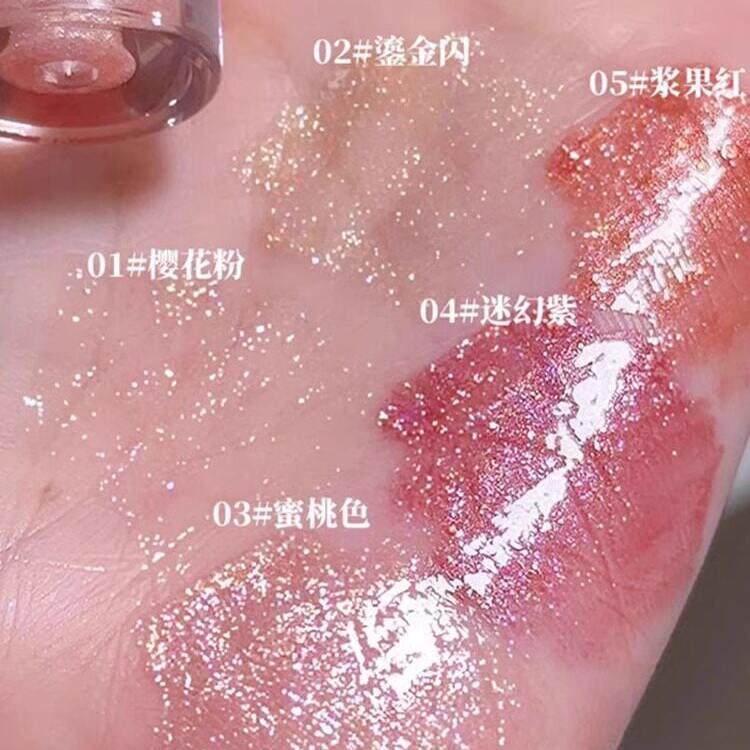 爆闪水唇蜜透NXQ涂红明唇釉光自然不粘腻玻璃镜面口叠百搭显白唇