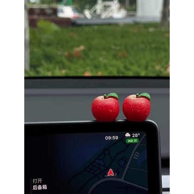 新款平安苹果水果彷真果车汽车可爱摆件中控台车载装饰挂件装饰j