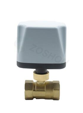 二通两线RCC一控电动球道阀黄阀门微型电动阀阀水管铜电磁阀控制