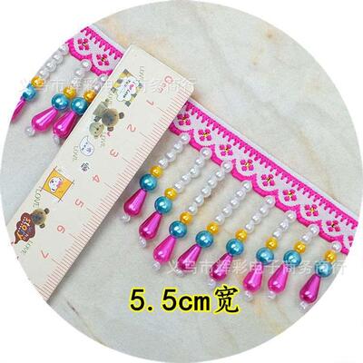 水滴串珠流苏边辅料出服吊珠苗RYM花族民吊坠配件加演密一条1族0