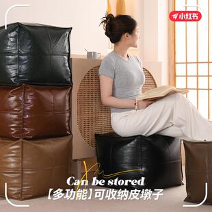 新叶物款奢北欧一体客厅沙发凳坐垫家纳用脚踏换鞋轻凳旧衣收纳收