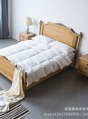 美式乡村床主卧1.8双法式实木米人复古公主床婚床ts-56746橡木可