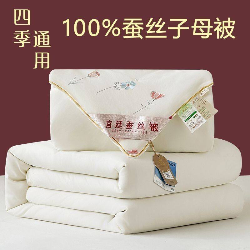 正宗桐乡蚕丝被100%桑蚕丝子母被二合一拉链春秋加厚冬被四季保暖