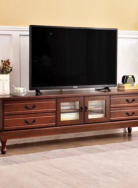 简NEA约式实木电视柜现简约客厅电视柜茶几欧小户卧室电代视型机