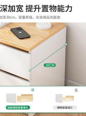 床头柜简约代简小型用收纳储物柜易现卧室网家红床头置物架96465