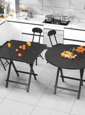 子简折易可叠桌家用简约小方桌地吃饭圆桌摊桌子便携小RBZ户型饭