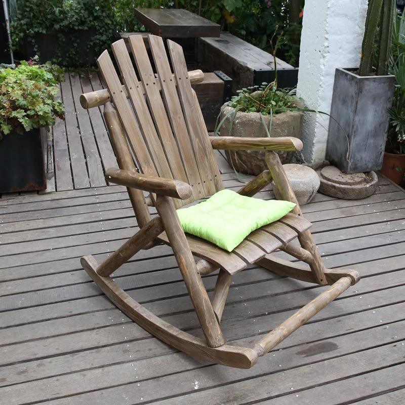 原木美式田园摇人椅户阳台庭院OCRC-1A1老午睡花园懒人欧外式闲休