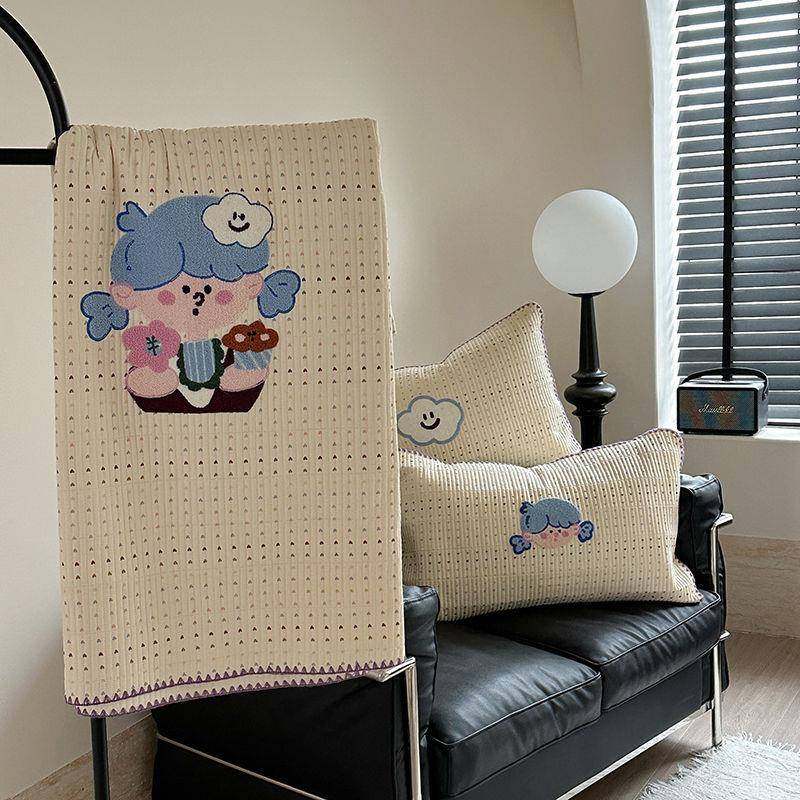 卡通贴绣花双层纱床盖纱盖三件套全棉四季床四件套KJZ棉布加厚床