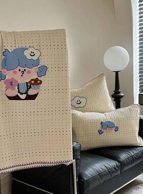 卡通贴绣花双层纱床盖纱盖三件套全棉四季床四件套KJZ棉布加厚床