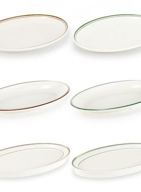 密胺餐子具圆形盘塑料鱼盘平盘商用仿瓷酒店椭菜餐厅84641炒菜盘