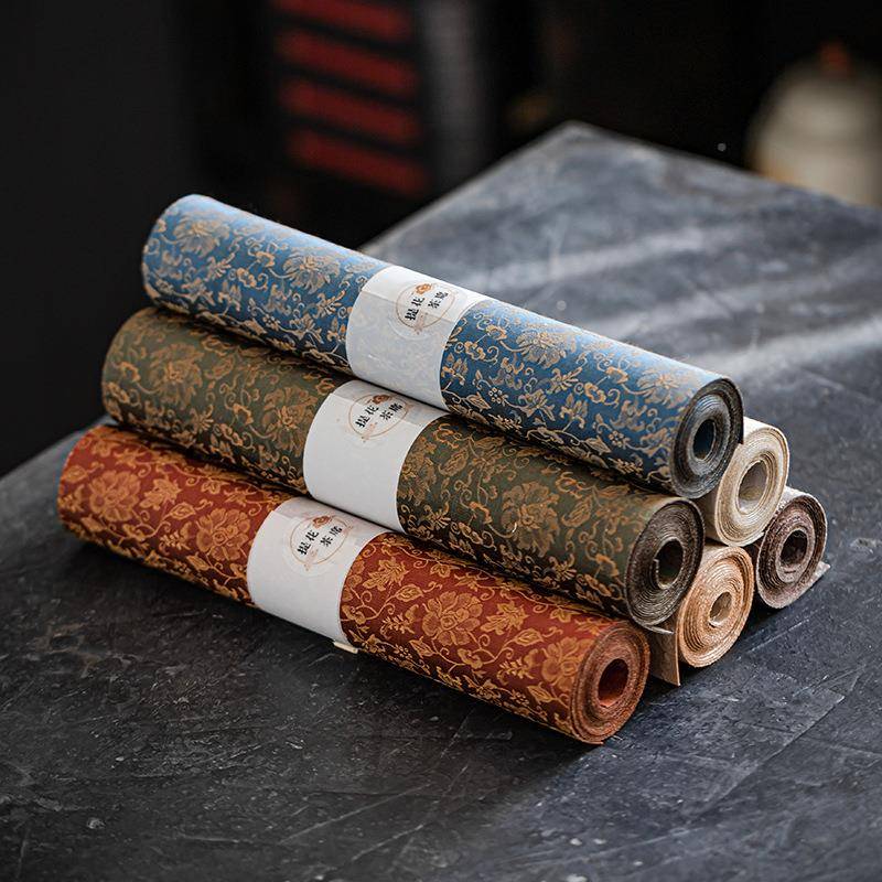 岸堂缠枝莲旗提中花茶席织锦茶席套组茶桌双面布艺桌式大高cx032