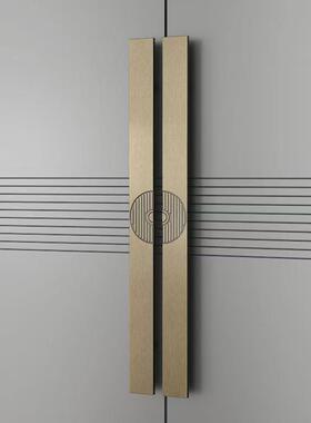 新中精雕铝拉仿铜玻璃大门式拉手防盗门古别墅手高端长拉手IXJ门