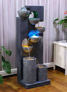 时尚欧式流水喷泉湿创意财加器客玄关RIZ办厅公室室内招水景生财