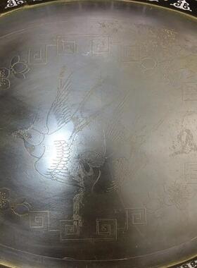 仿古韵艺斋古铜茶盘子家居工品摆古设玩收藏铜盘子AL633741果盘茶