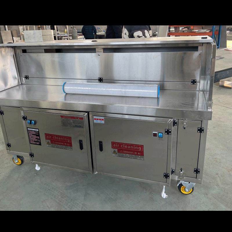 商无用烟烧烤车外户移动带油烟化净1不锈钢平吸款烧烤炉烧烤车