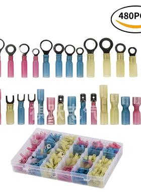 电商480bpcs盒装水热缩接线端480pcs子防绝缘端子eay