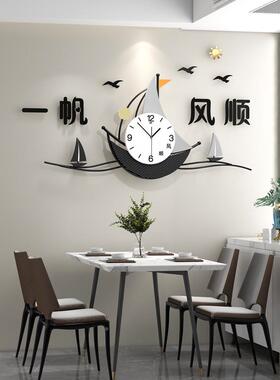 新F87hs9kh中式创意钟挂钟客厅现代简约时家钟感墙用餐厅装饰挂表