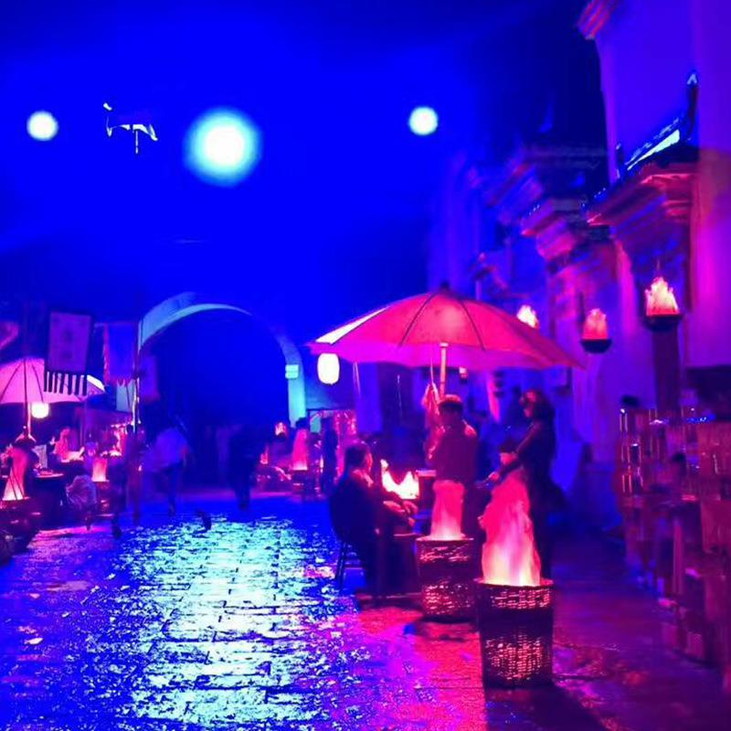 酒酒吧节日台式火焰灯3CM直YL-TS008径居家装饰灯三层圆火盆铁店