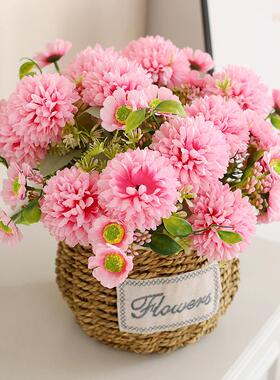 假jd101312仿室真花束摆设花艺装饰绢花摆件向日插葵玫瑰花创意花