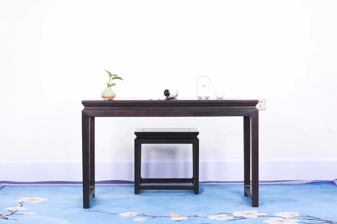 黑檀乌金木清式明式琴案琴台套装