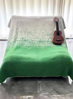 渐变感星空毯午沙发睡毯盖毛冬边季保暖加厚半绒YJR毯子