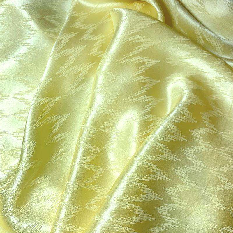 大丝绸真丝波提花面料4DNA方双绉桑缎10宽幅桑蚕纯色汉服布料